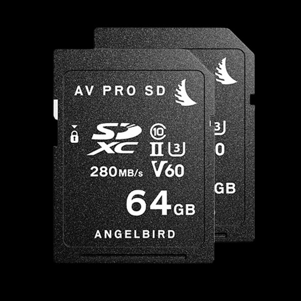 Angelbird Match Pack for Fujifilm X-T3/X-T4 - 2 x 64GB AV PRO V60 Memory Cards - Discontinued