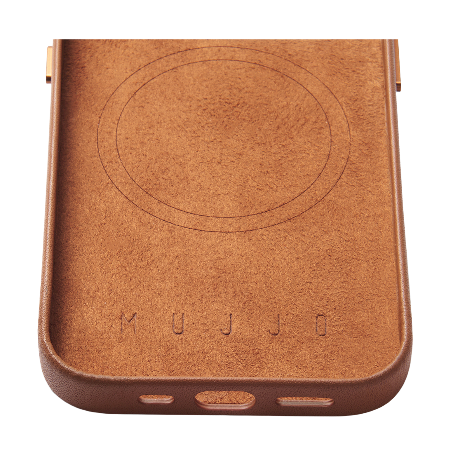 Mujjo Full Leather Case with MagSafe for iPhone 15 / 14 / 13 - Tan