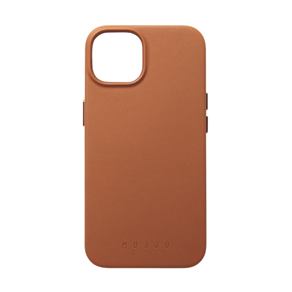 Mujjo Full Leather Case with MagSafe for iPhone 15 / 14 / 13 - Tan