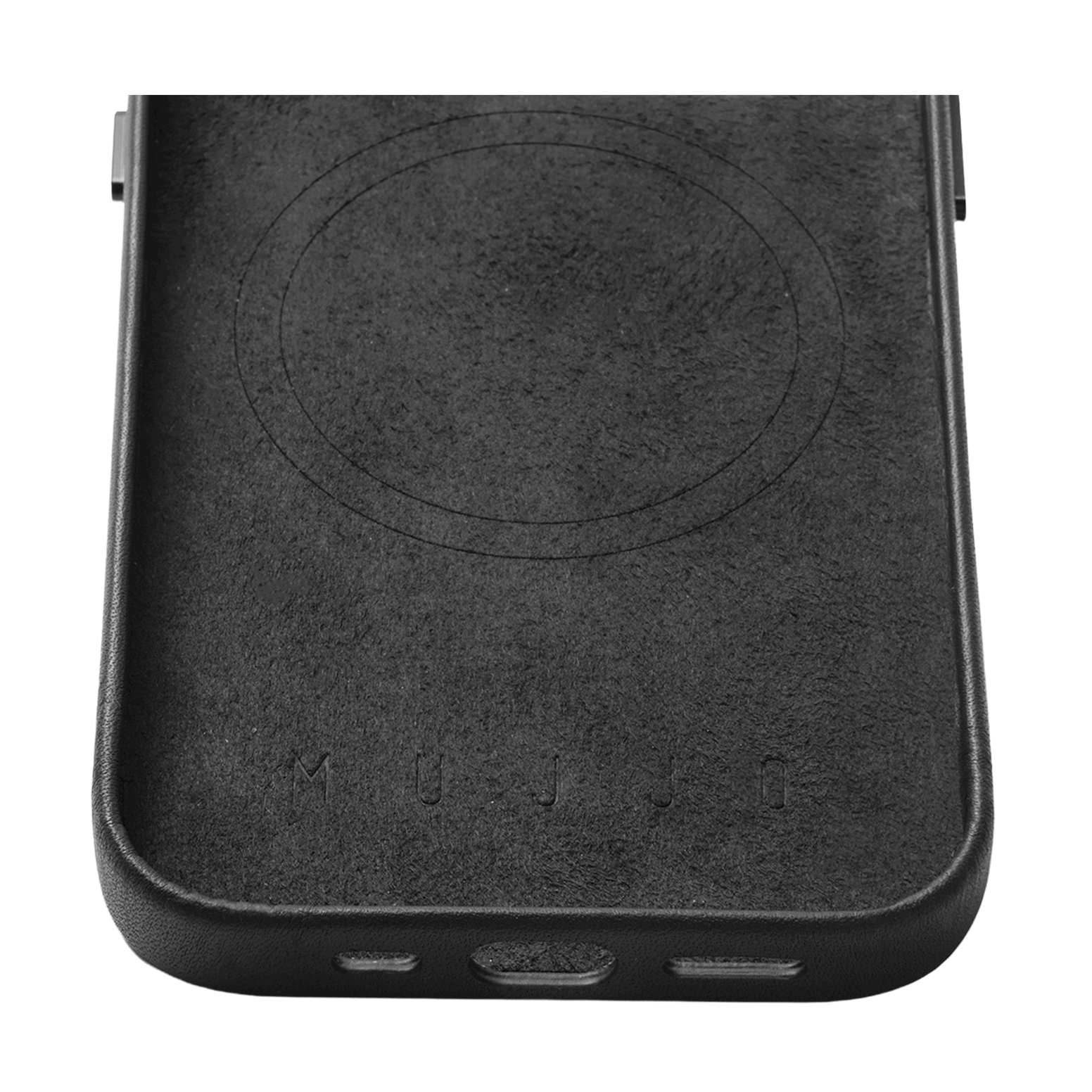 Mujjo Full Leather Case with MagSafe for iPhone 15 / 14 / 13 - Black