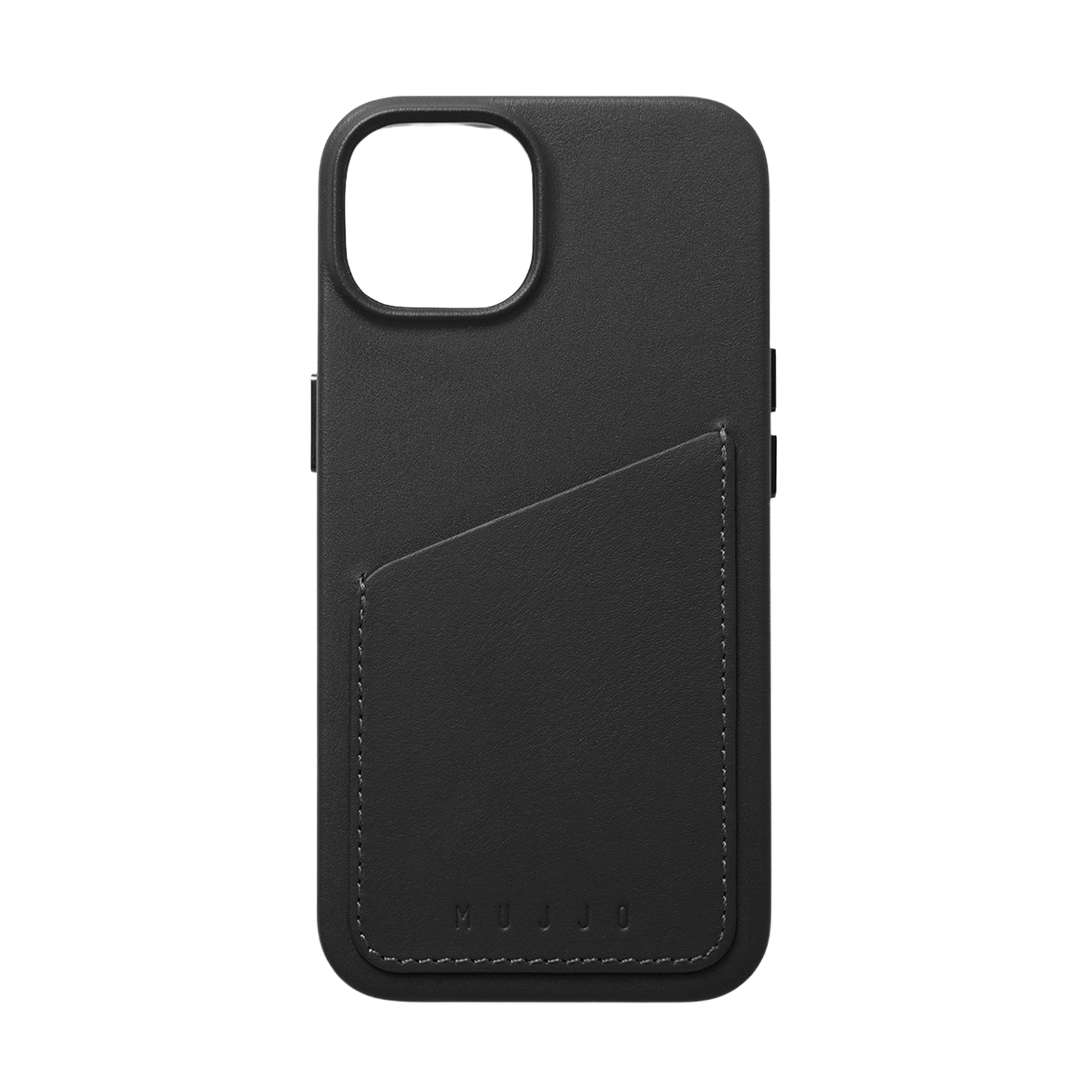 Mujjo Full Leather Wallet Case for iPhone 15 / 14 / 13 - Black