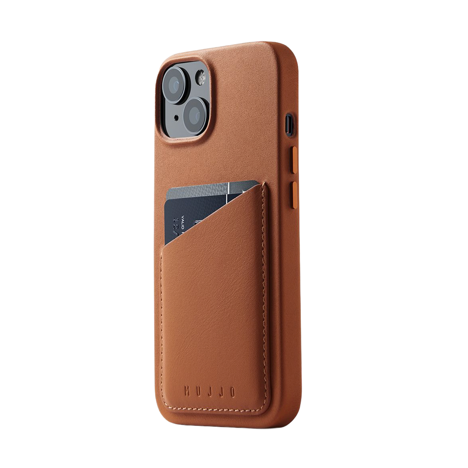 Mujjo Full Leather Wallet Case for iPhone 15 / 14 / 13 - Tan