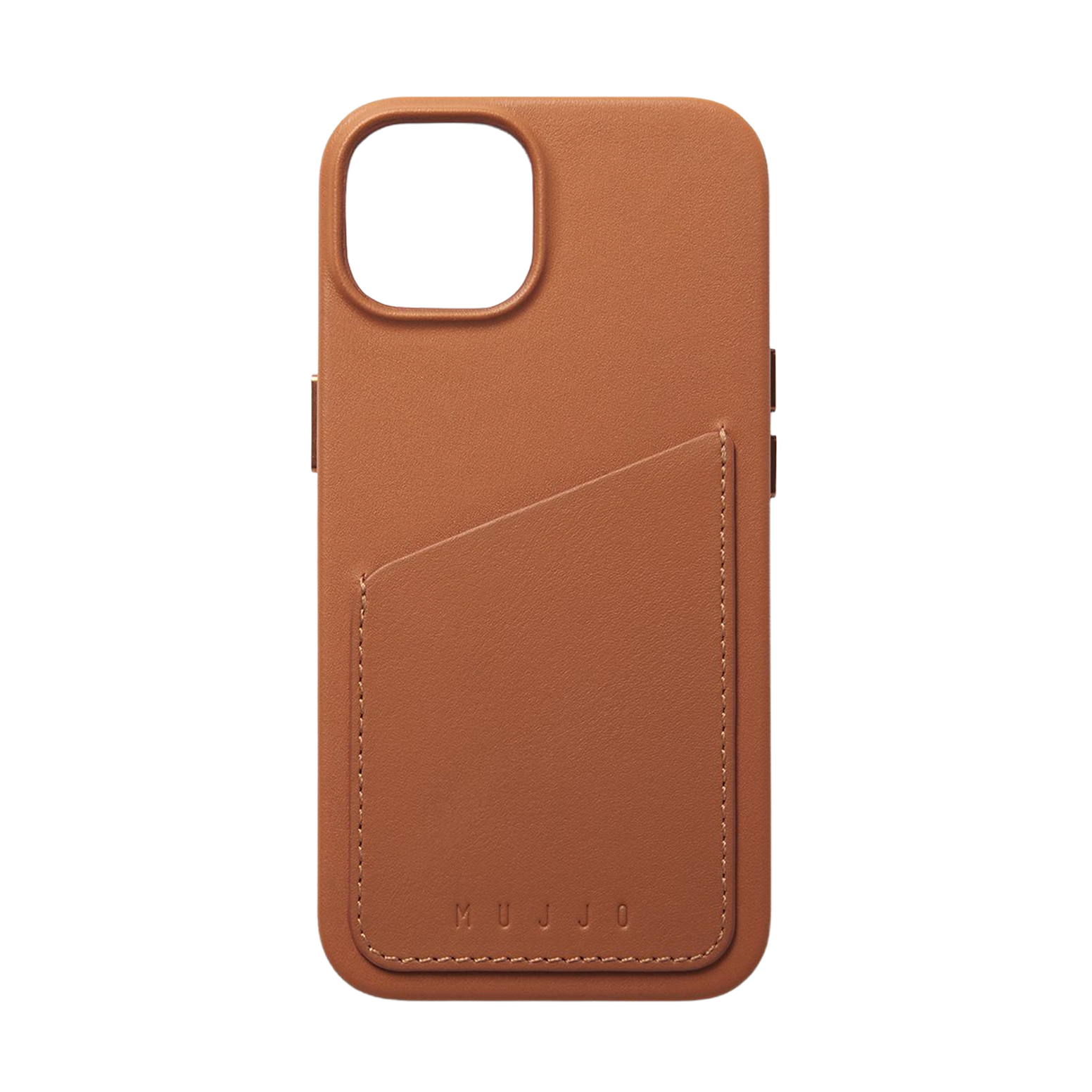 Mujjo Full Leather Wallet Case for iPhone 15 / 14 / 13 - Tan