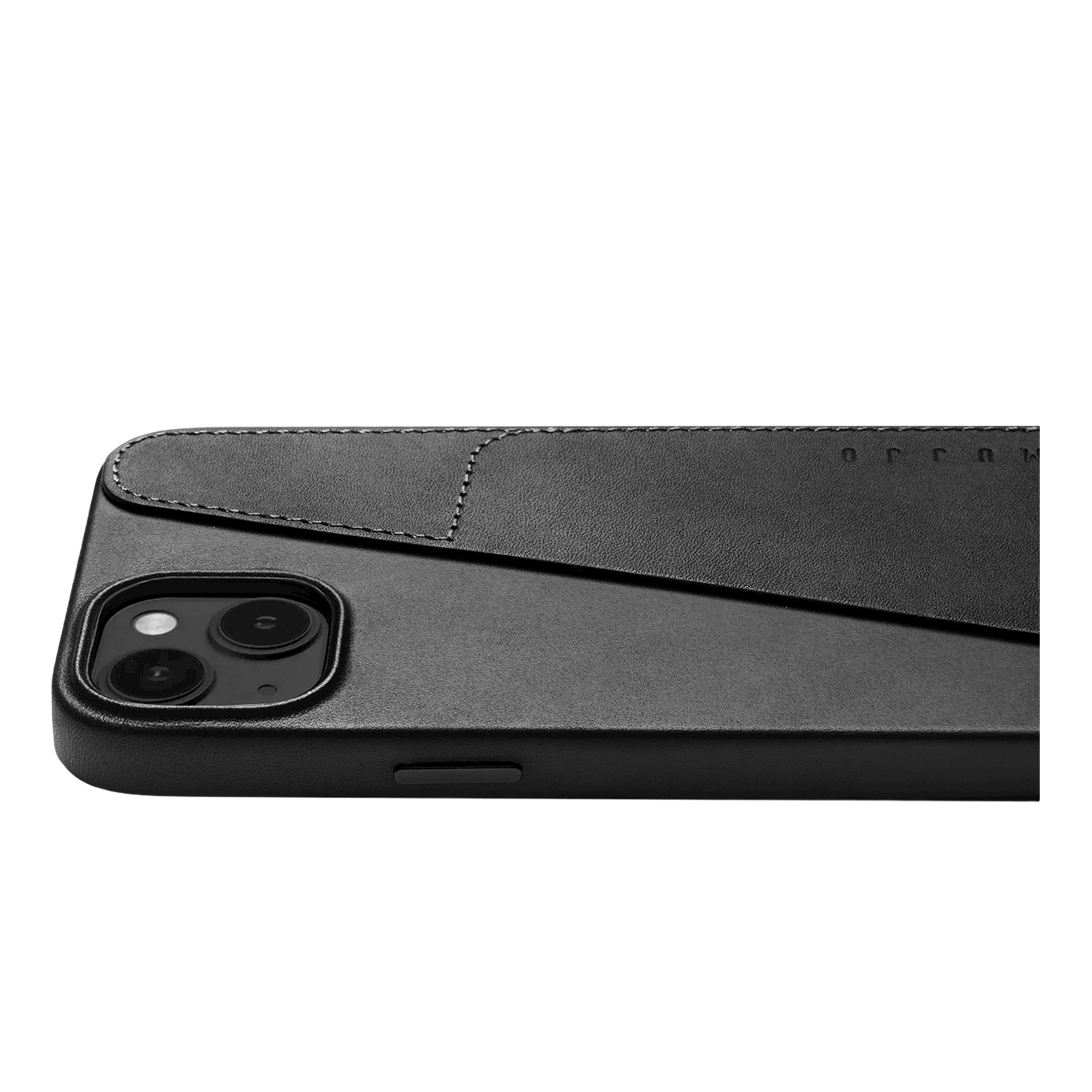 Mujjo Full Leather Wallet Case for iPhone 15 / 14 Plus - Black
