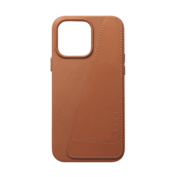 Mujjo Full Leather Wallet Case for iPhone 14 Pro Max - Tan