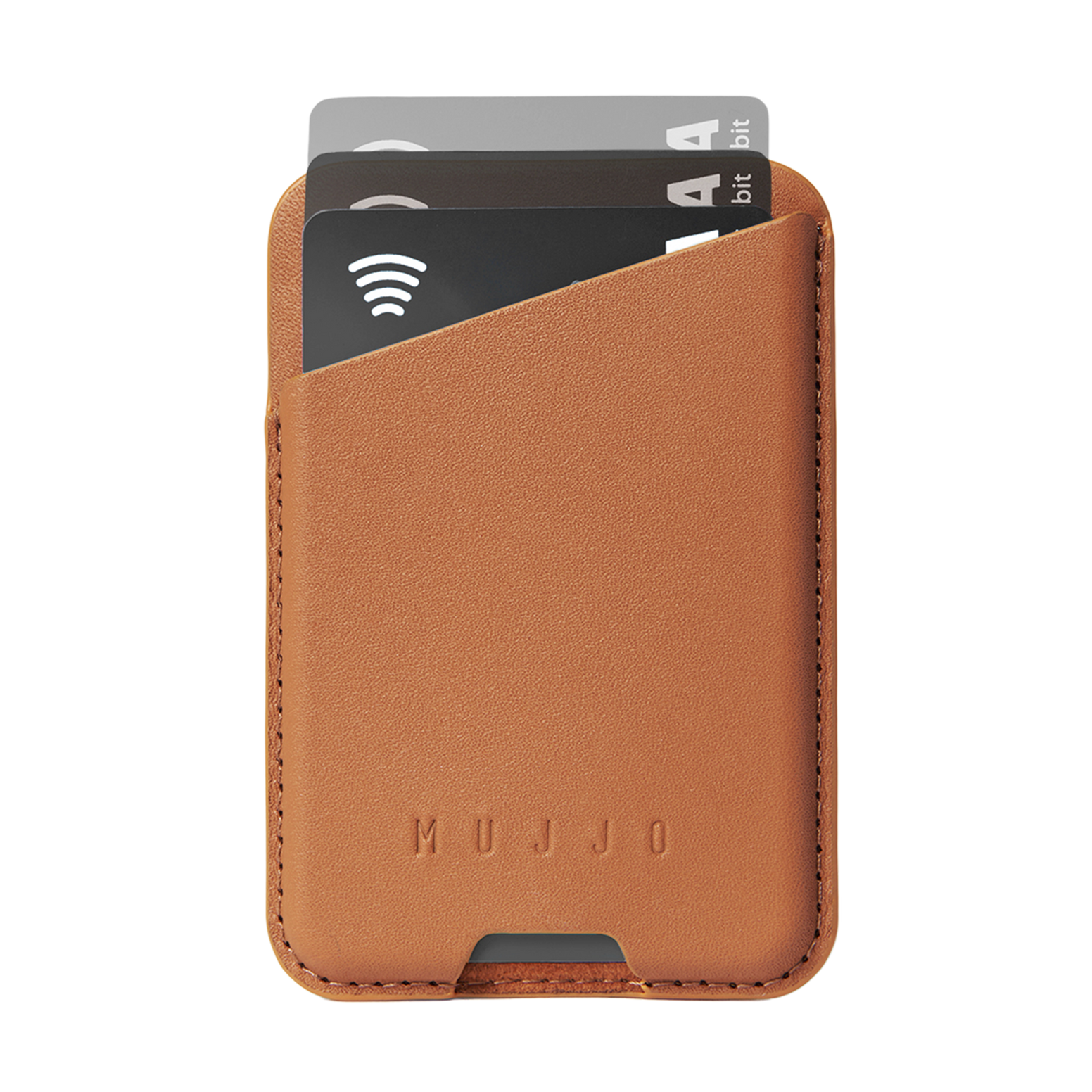 Mujjo Magnetic Full Leather Card Wallet - Tan