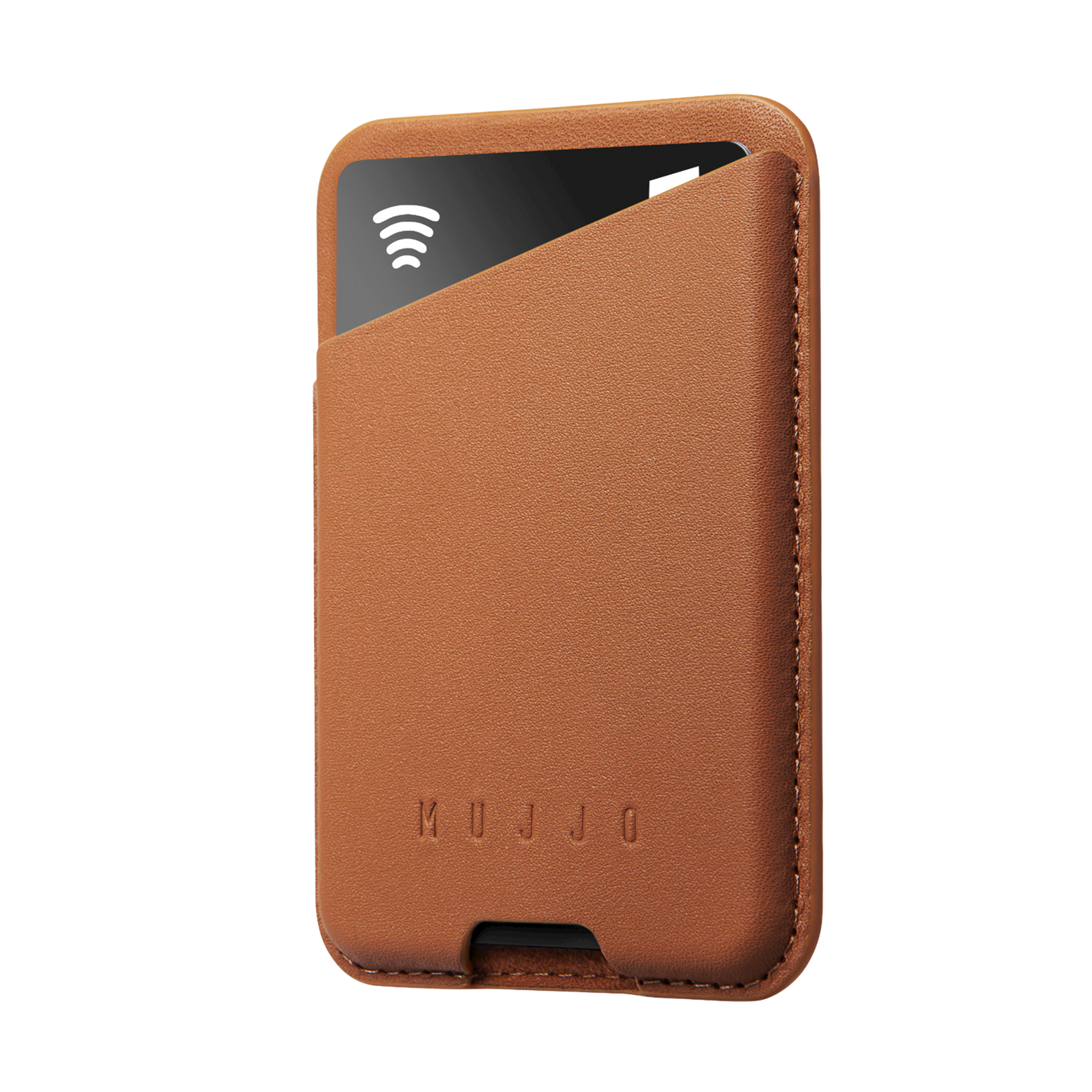 Mujjo Magnetic Full Leather Card Wallet - Tan