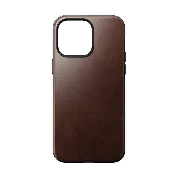 Nomad Modern Case with Horween Leather for iPhone 14 Pro Max - Rustic Brown - Discontinued