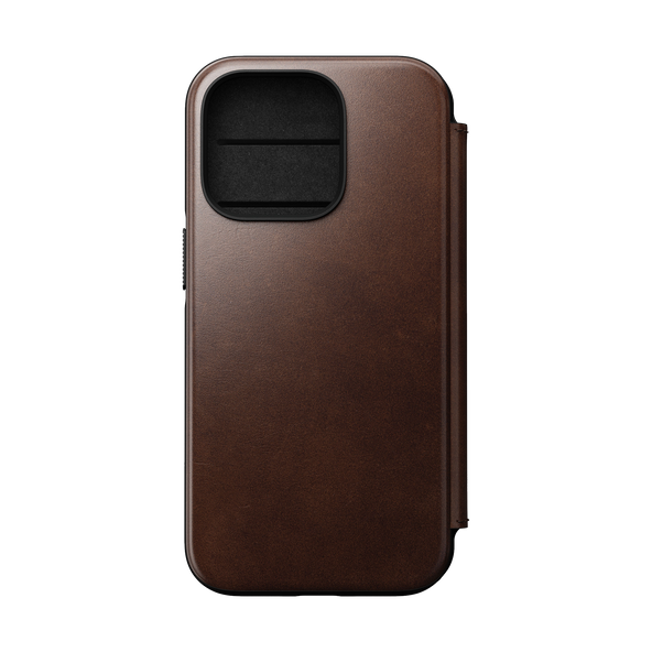 Nomad Modern Folio with Horween Leather for iPhone 14 Pro - Rustic Brown - Discontinued