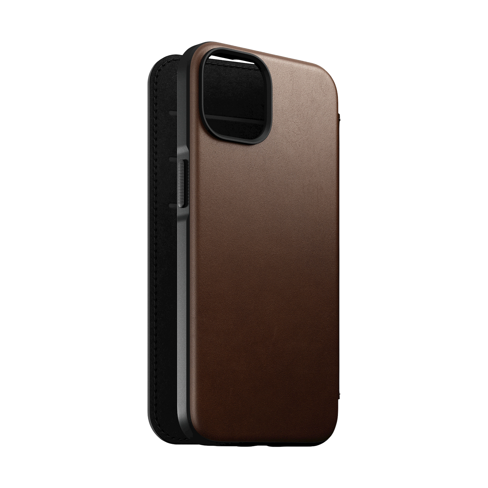 Nomad Modern Leather Folio for iPhone 14 - Rustic Brown - Discontinued
