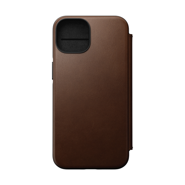 Nomad Modern Leather Folio for iPhone 14 - Rustic Brown - Discontinued