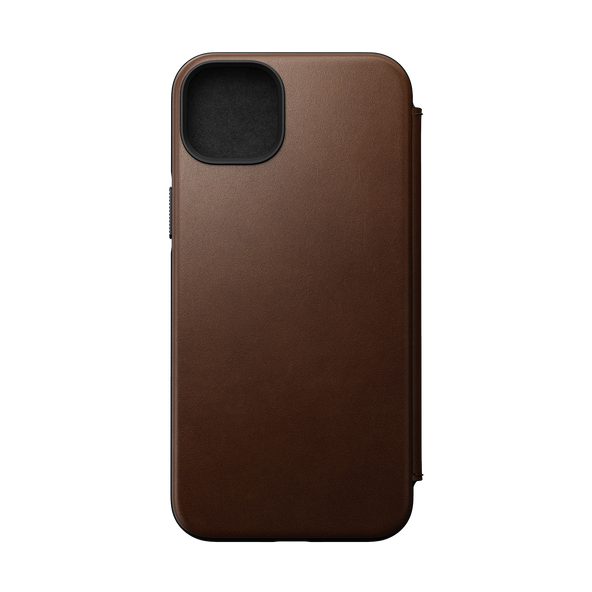 Nomad Modern Leather Folio for iPhone 14 Plus - Rustic Brown