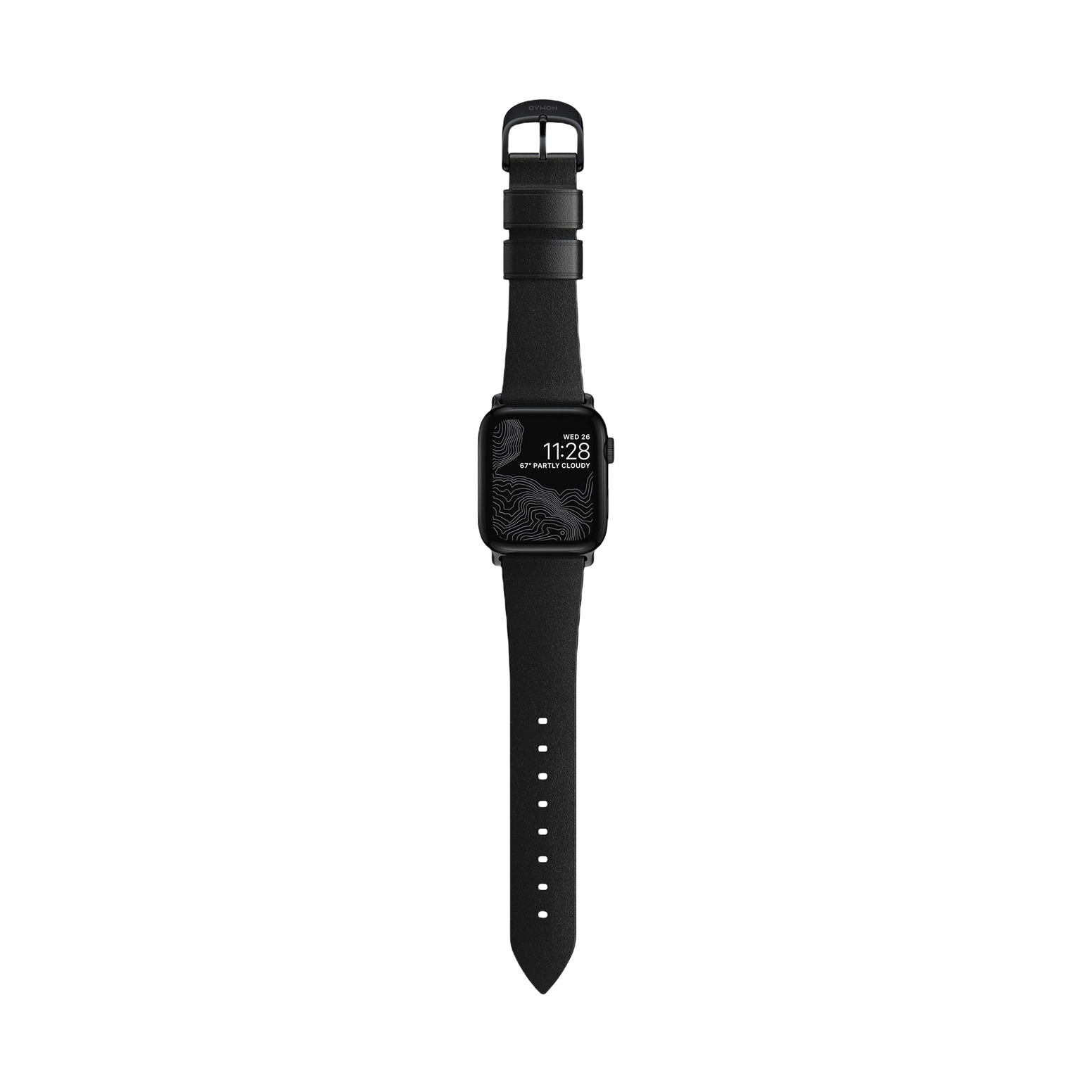 Nomad Modern Slim Leather Strap for Apple Watch - 40/41mm - Black/Black - Discontinued