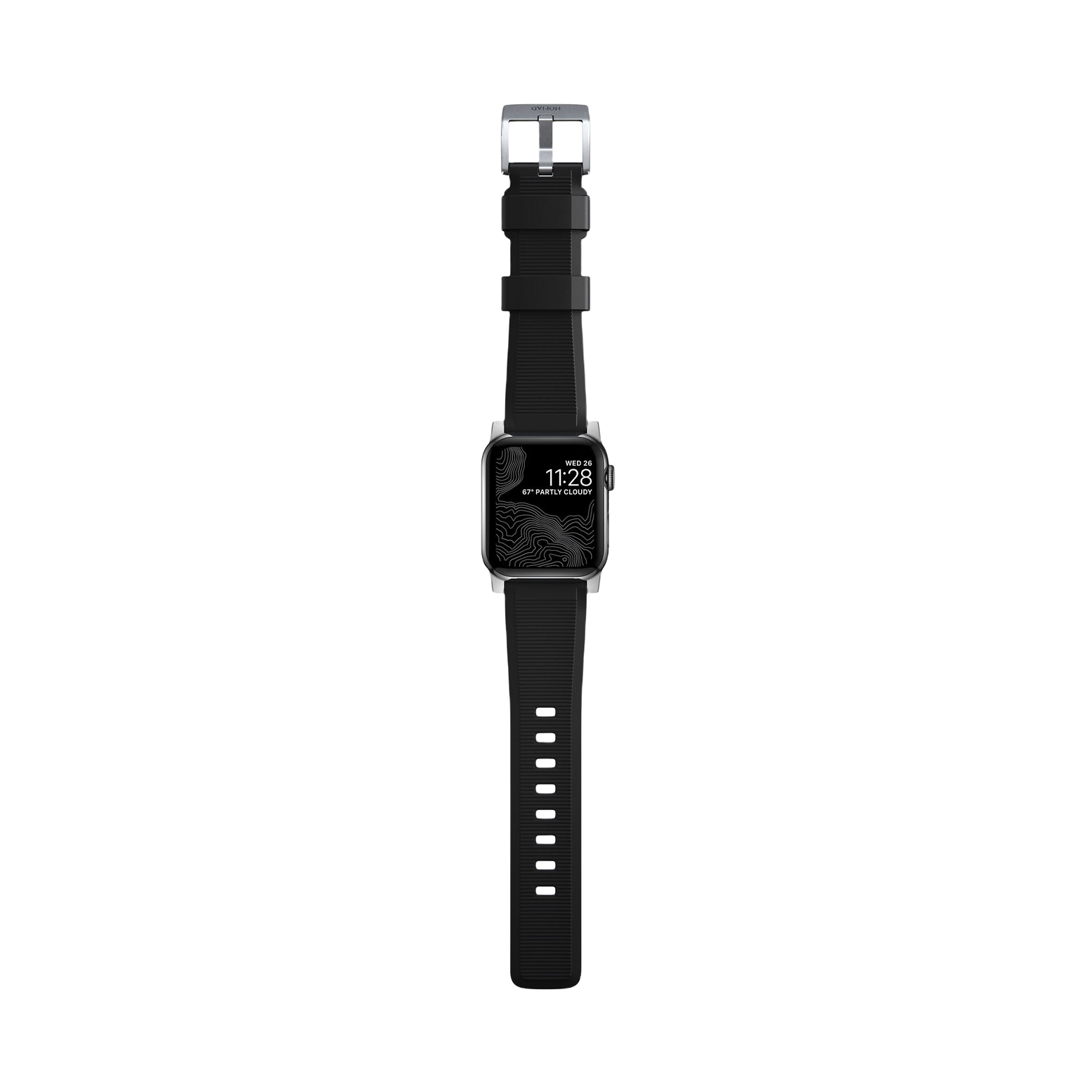 Nomad Rugged Band - 40/41mm - Black - Silver Hardware - Discontinued