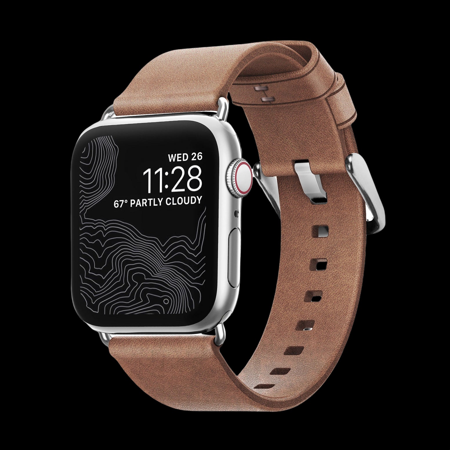 Nomad Modern Silm Leather Strap for Apple Watch - 40/41mm - Natural/Silver - Discontinued