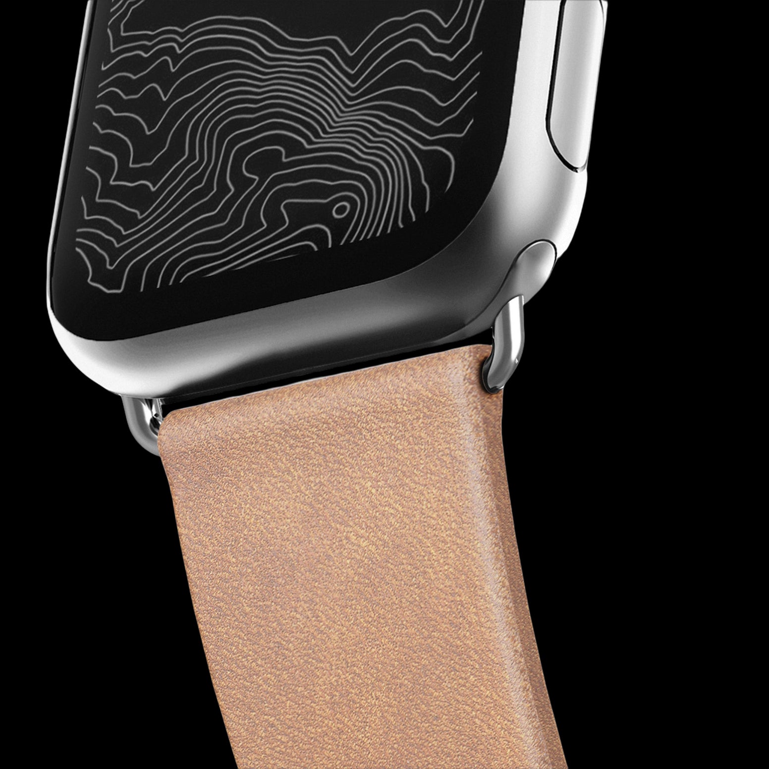 Nomad Modern Silm Leather Strap for Apple Watch - 40/41mm - Natural/Silver - Discontinued