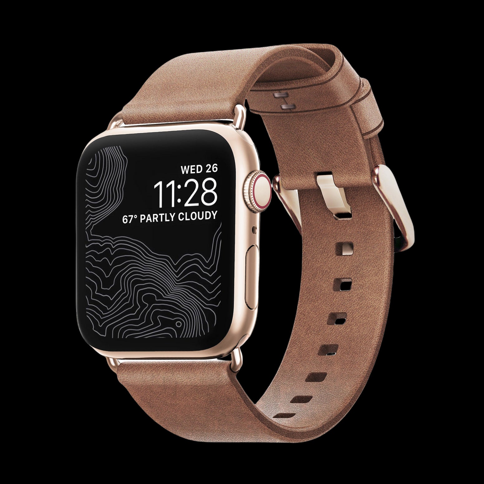 Nomad Modern Slim Leather Strap for Apple Watch - 40/41mm - Natural/Gold - Discontinued