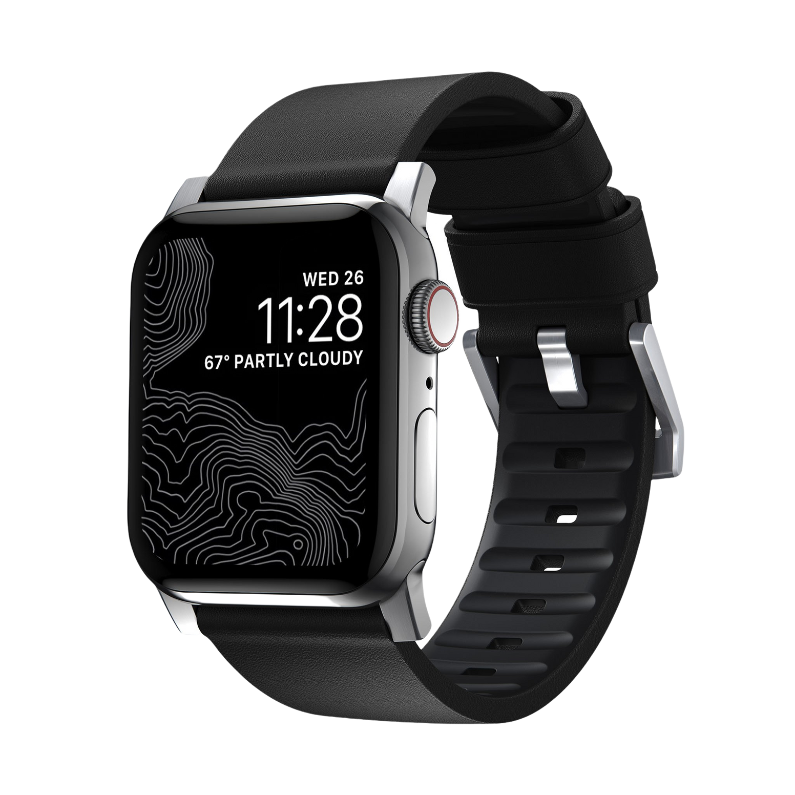 Nomad Active Band Pro - 45/49mm - Black - Silver Hardware