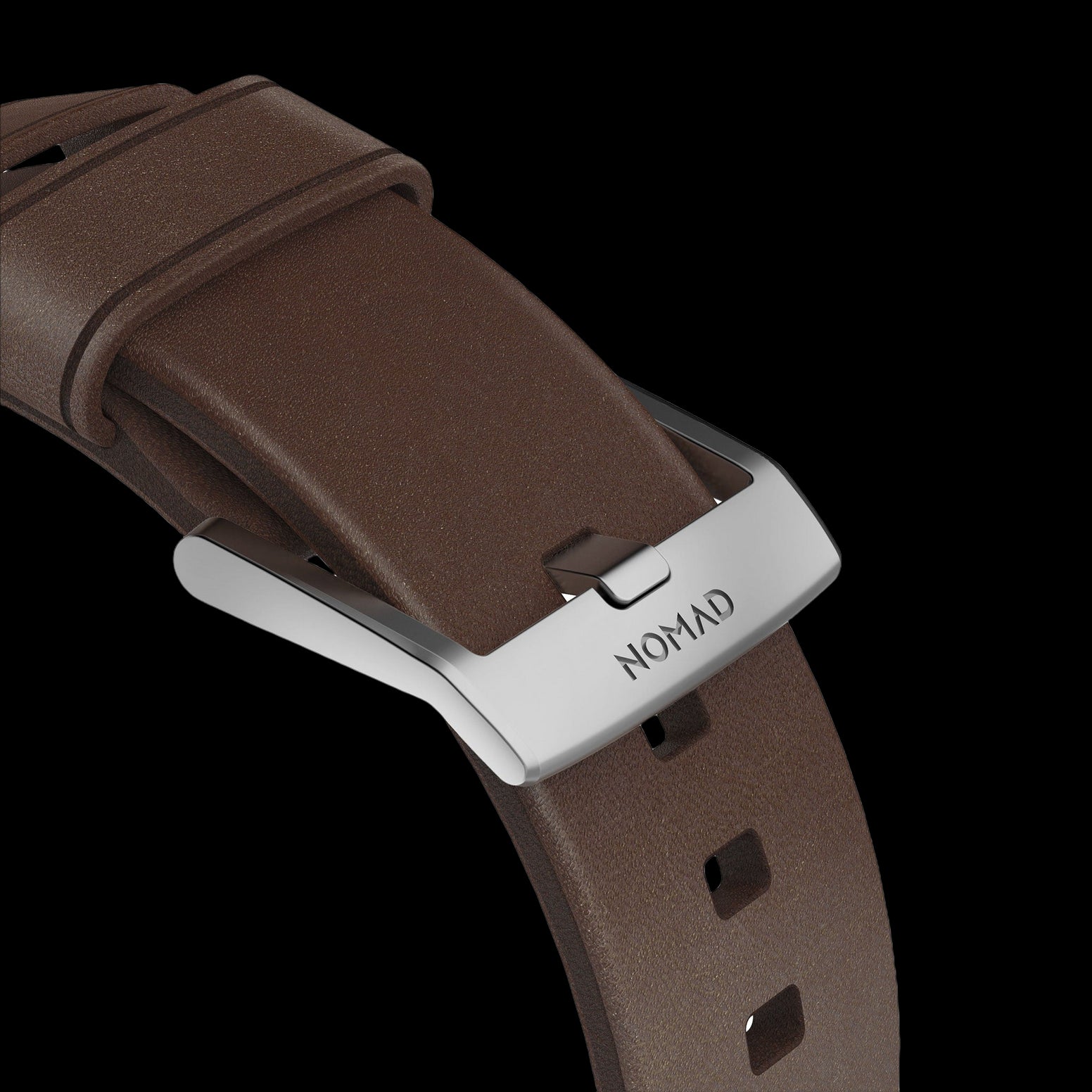 Nomad Modern Band with Horween Leather - 45/49mm - Brown - Silver Hardware