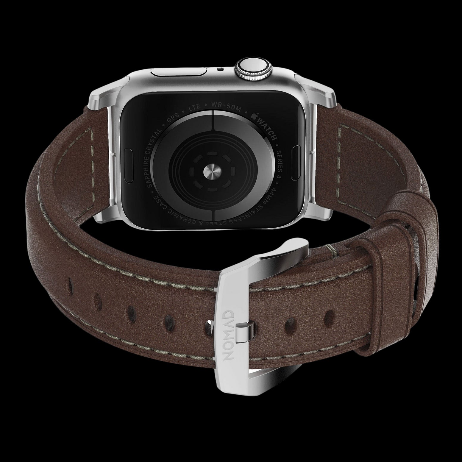 Nomad Traditional Band - 45/49mm - Brown - Silver Hardware