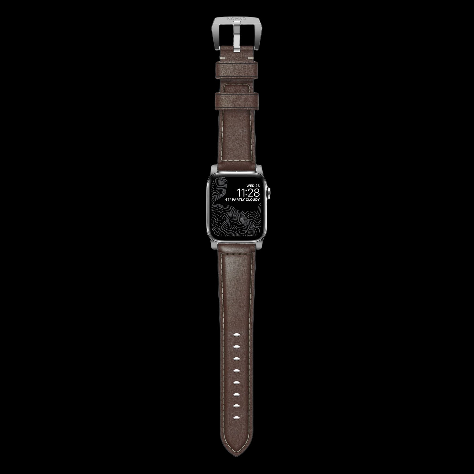 Nomad Traditional Band - 45/49mm - Brown - Silver Hardware