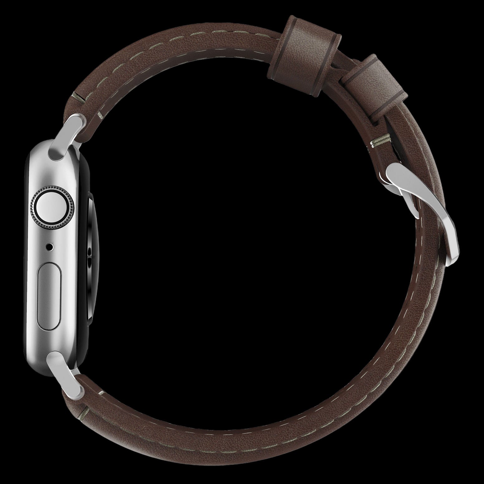 Nomad Traditional Band - 45/49mm - Brown - Silver Hardware