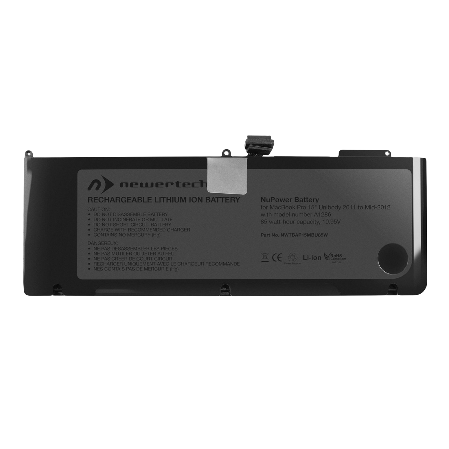 NewerTech NuPower 85W Battery (for MacBook Pro 15-inch Unibody Early & Late 2011, Mid-2012)