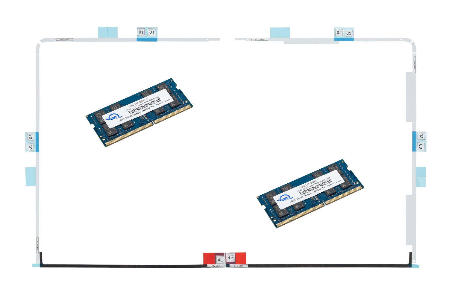 OWC 64GB Matched Memory Upgrade Kit (2 x 32GB) 2400MHz PC4-19200 DDR4 SO-DIMM with Adhesive Strips