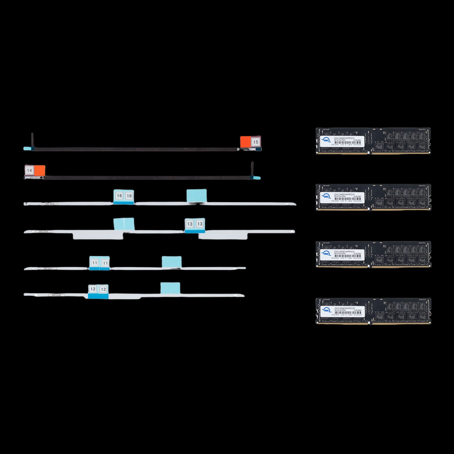 128GB OWC Matched Memory Upgrade Kit (4 x 32GB) 2666MHZ PC4-21300 DDR4 RDIMM with Adhesive Strips (for iMac Pro)