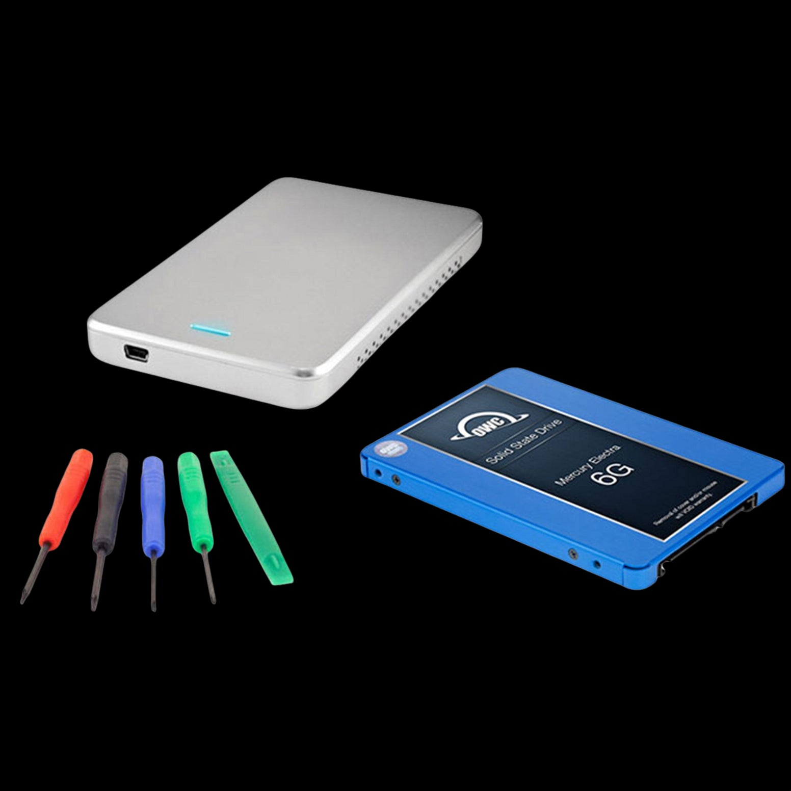 OWC 1TB Mercury Electra 6G 2.5" SSD, Express Enclosure & Toolkit DIY Upgrade Bundle - Discontinued