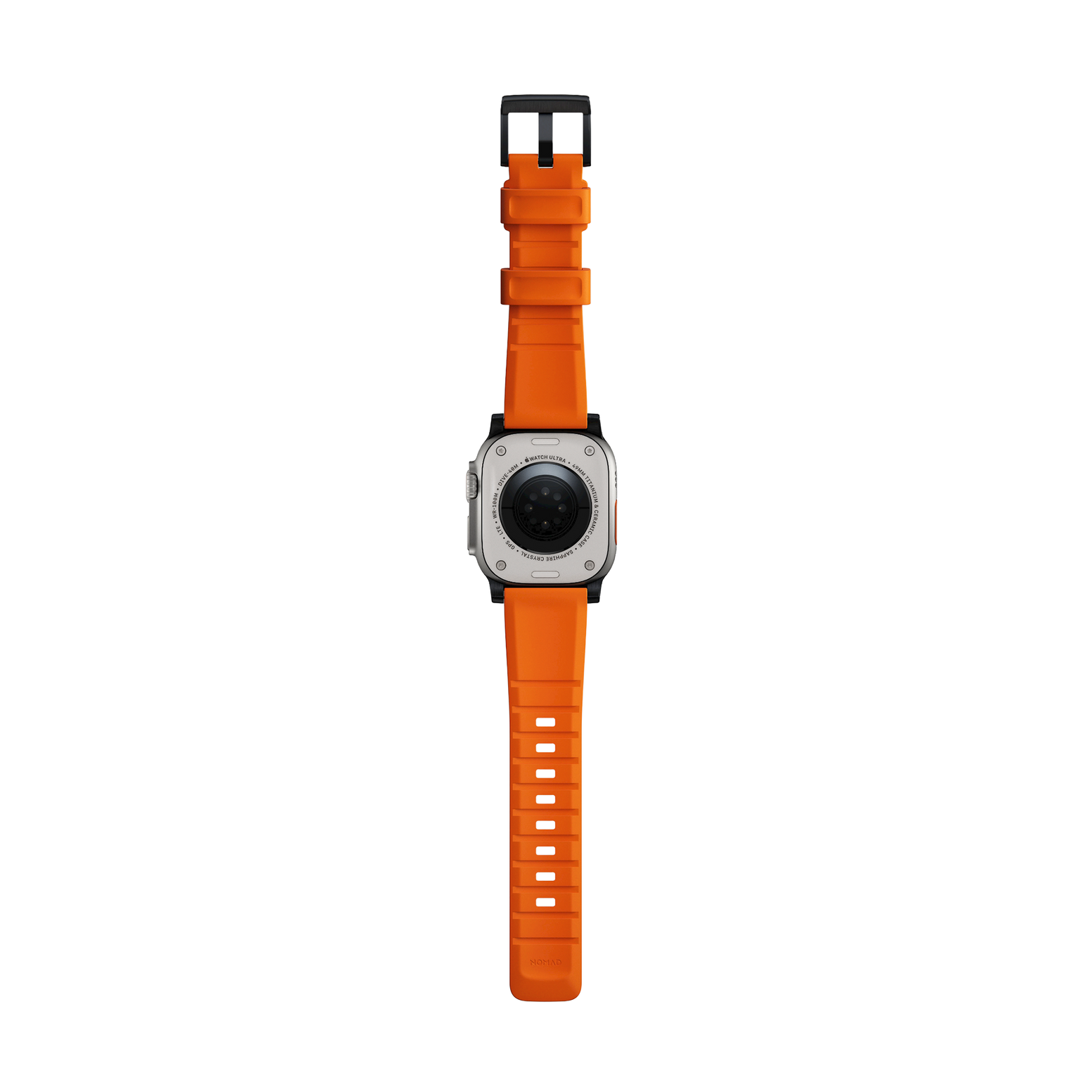 Nomad Rugged Band - 45/49mm - Ultra Orange - Black Hardware