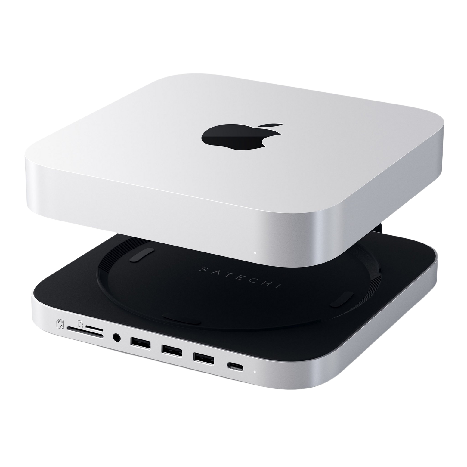 Satechi USB-C Aluminium Stand & Hub With SSD Enclosure for Mac Mini - Silver