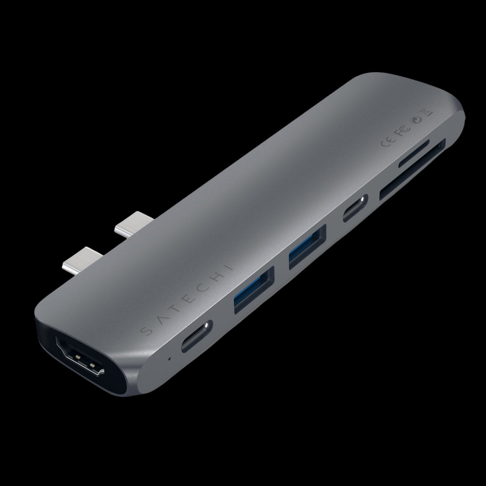 Satechi Aluminium Pro Hub Multi-Port USB-C Dock Adapter - Space Grey