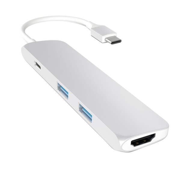 Satechi Aluminium Type-C Slim Multi-Port Adapter 4K - Silver