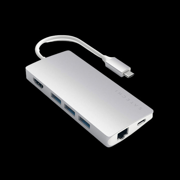 Satechi Aluminium Type-C Multi-Port 4K USB-C Dock Adapter with Ethernet V2  - Sliver