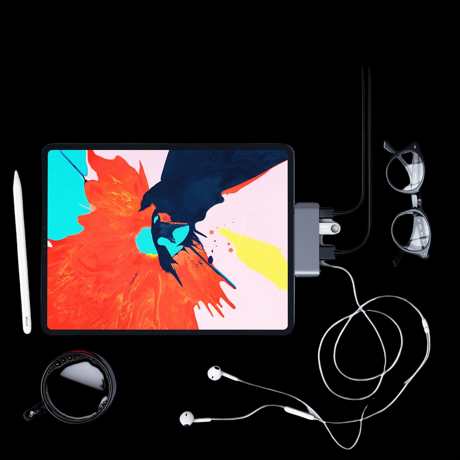 Satechi Aluminium Type-C Mobile Pro Hub USB-C Dock Adapter for iPad Pro 2018 - Space Grey