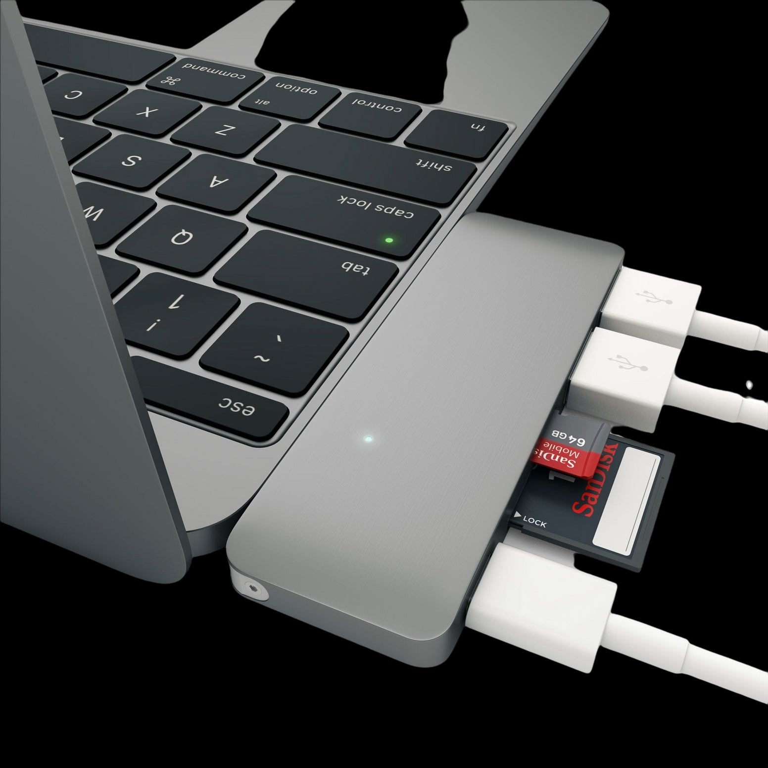 Satechi Aluminium Type-C Pass-Through Hub Dock Adapter with USB-C Charging Port - Space Grey