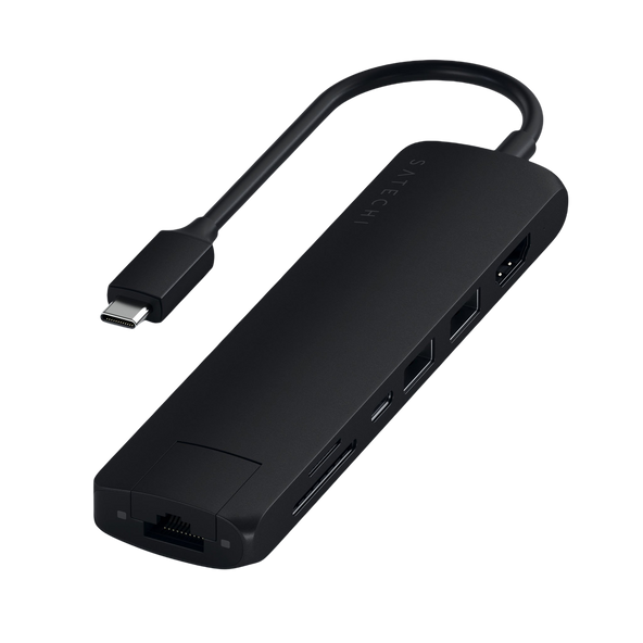 Satechi Type-C Slim Multiport with Ethernet Adapter - Black