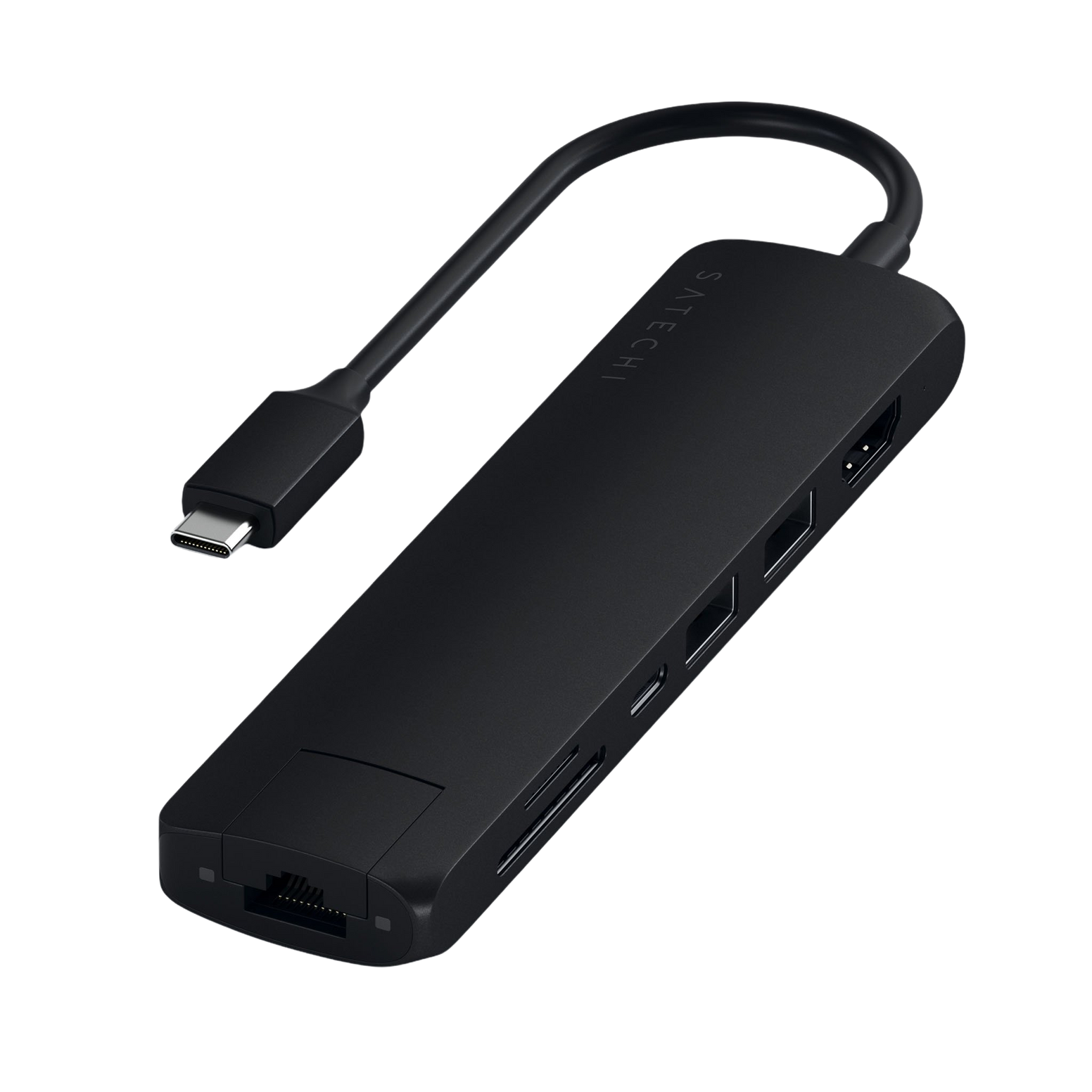 Satechi Type-C Slim Multiport with Ethernet Adapter - Black
