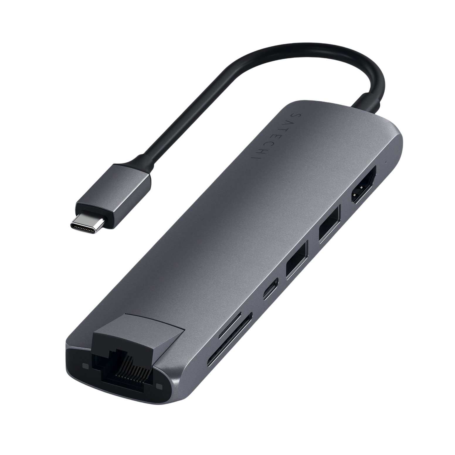 Satechi Type-C Slim Multiport with Ethernet Adapter - Space Grey