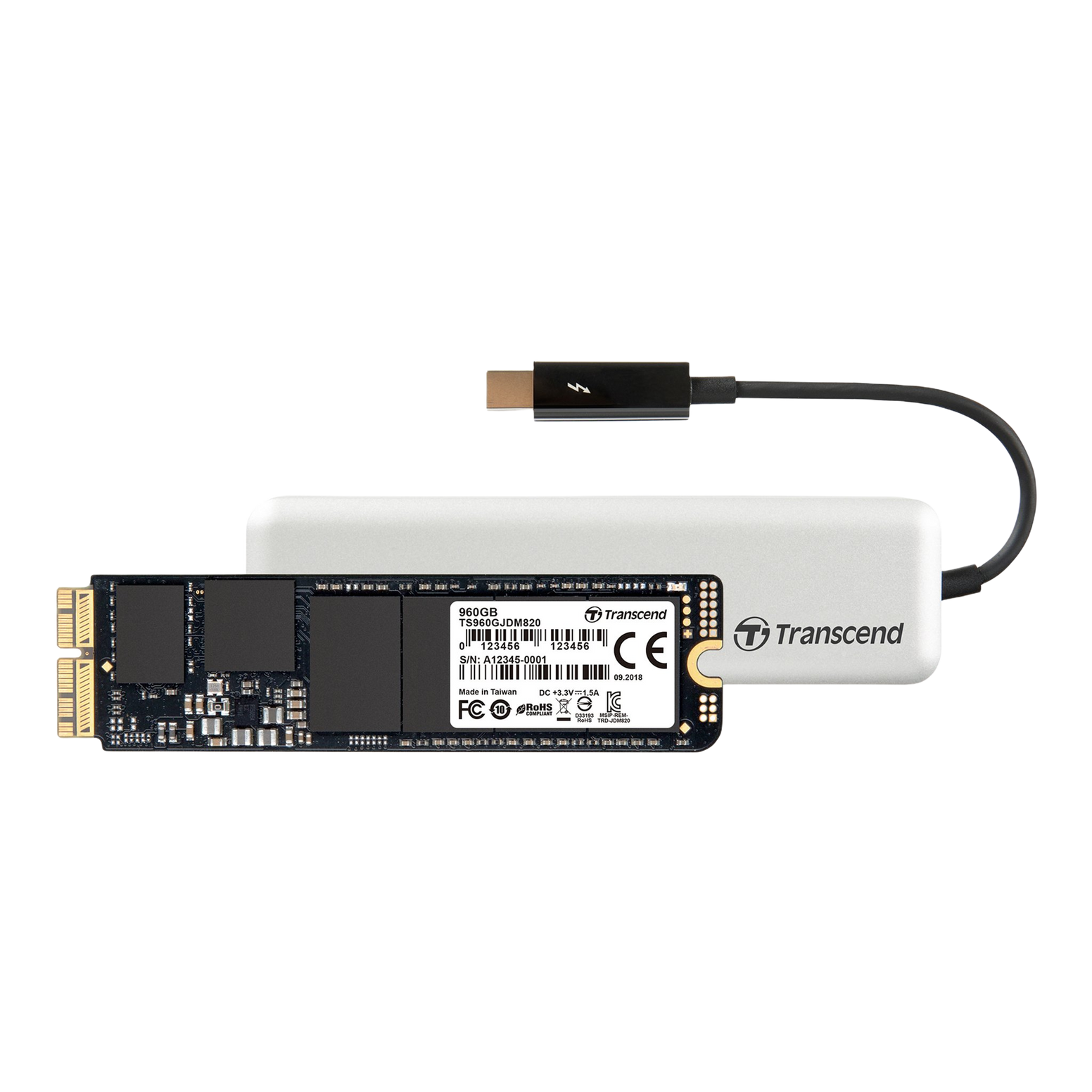 Transcend 480GB Jet Drive 825 Upgrade Kit for MacBook Pro (Late 2013 - Early 2015), MacBook Air (Mid 2013 - Early 2015), Mac mini (Late 2014), Mac Pro (Late 2013) - AHCI Gen3 x2