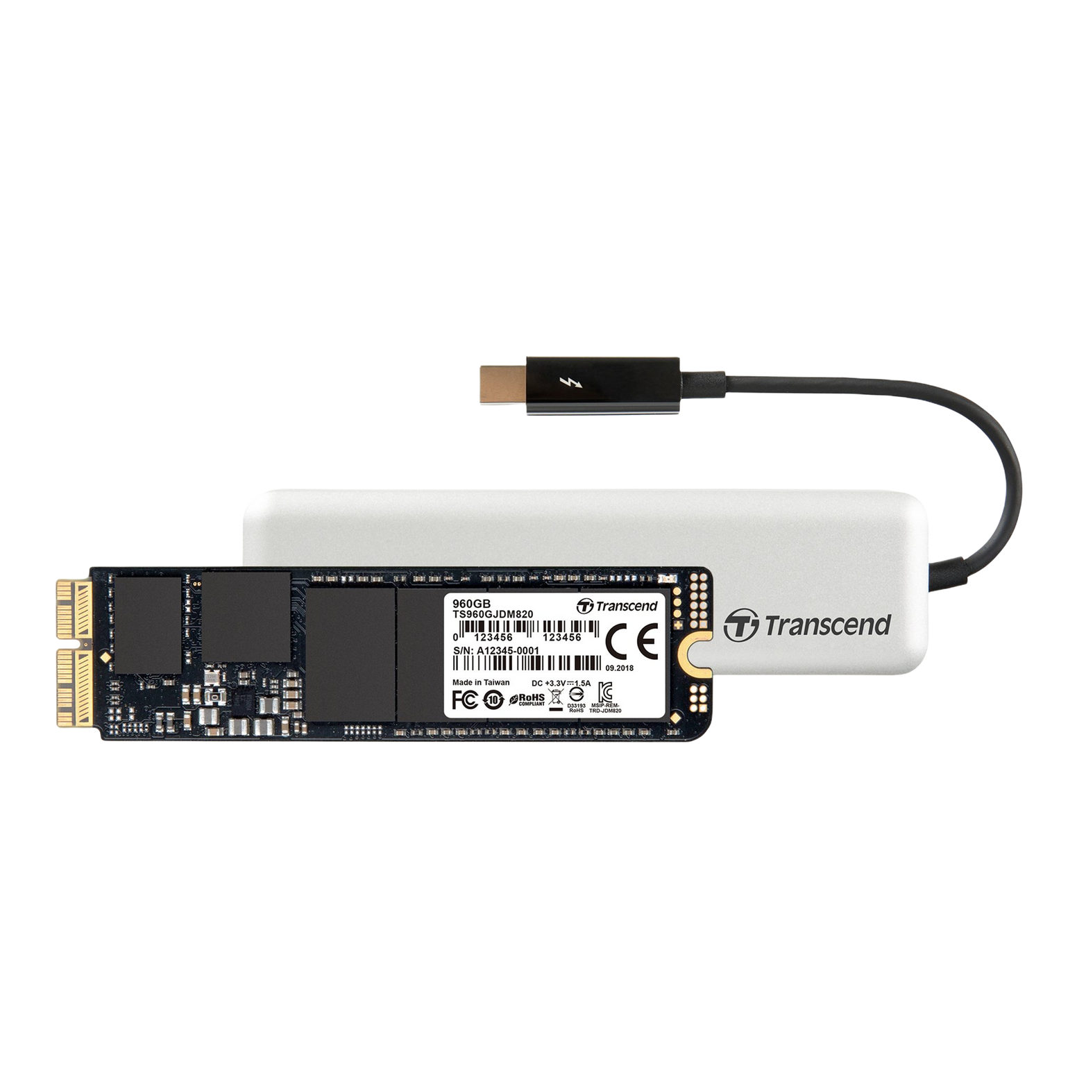 Transcend 960GB Jet Drive 825 Upgrade Kit for MacBook Pro (Late 2013 - Early 2015), MacBook Air (Mid 2013 - Early 2015), Mac mini (Late 2014), Mac Pro (Late 2013) - AHCI Gen3 x2 - Discontinued