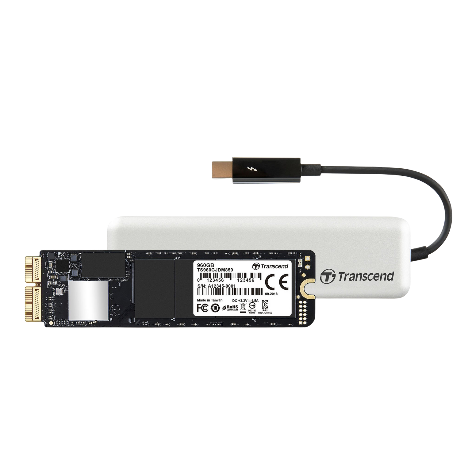 Transcend 240GB Jet Drive 855 Upgrade Kit for MacBook Pro (Late 2013 - Early 2015), MacBook Air (Mid 2013 - Early 2015), Mac mini (Late 2014), Mac Pro (Late 2013) - NVMe Gen3 x4