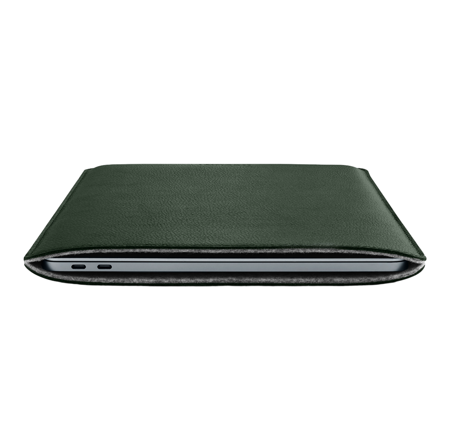 WOOLNUT Leather Sleeve for 13-inch MacBook Pro & Air - Green