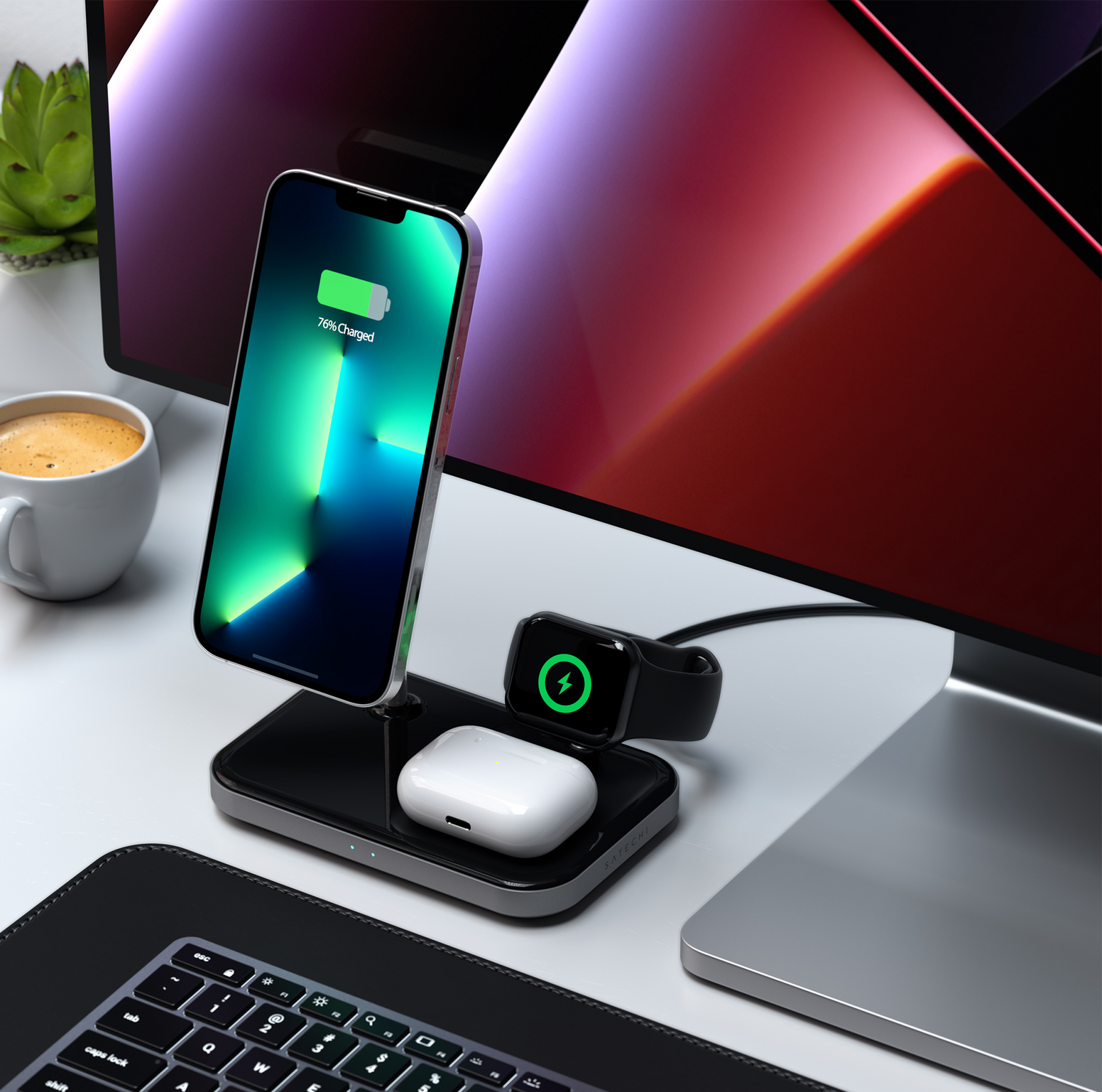 Satechi 3-in-1 Magnetic Wireless Charging Stand - Discontinued