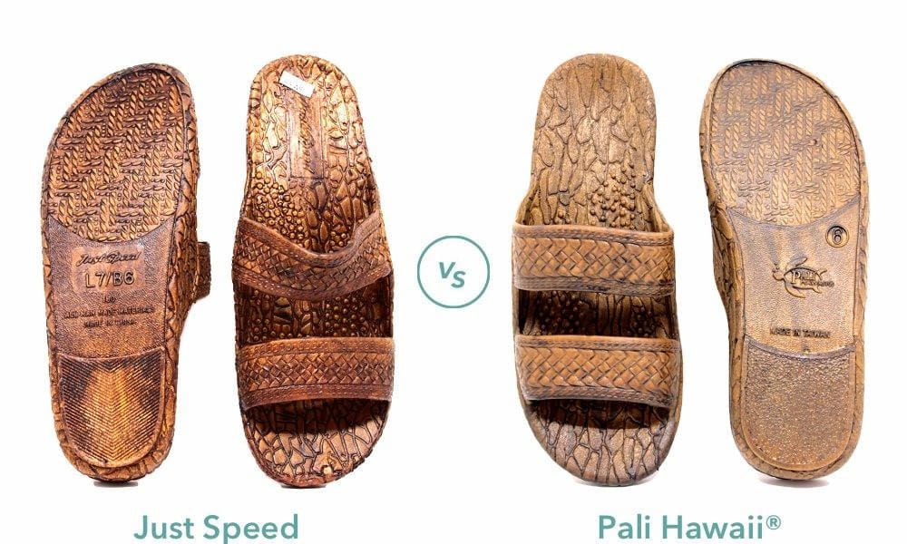 Pali Hawaii vs Knock-off Just Speed Sandals