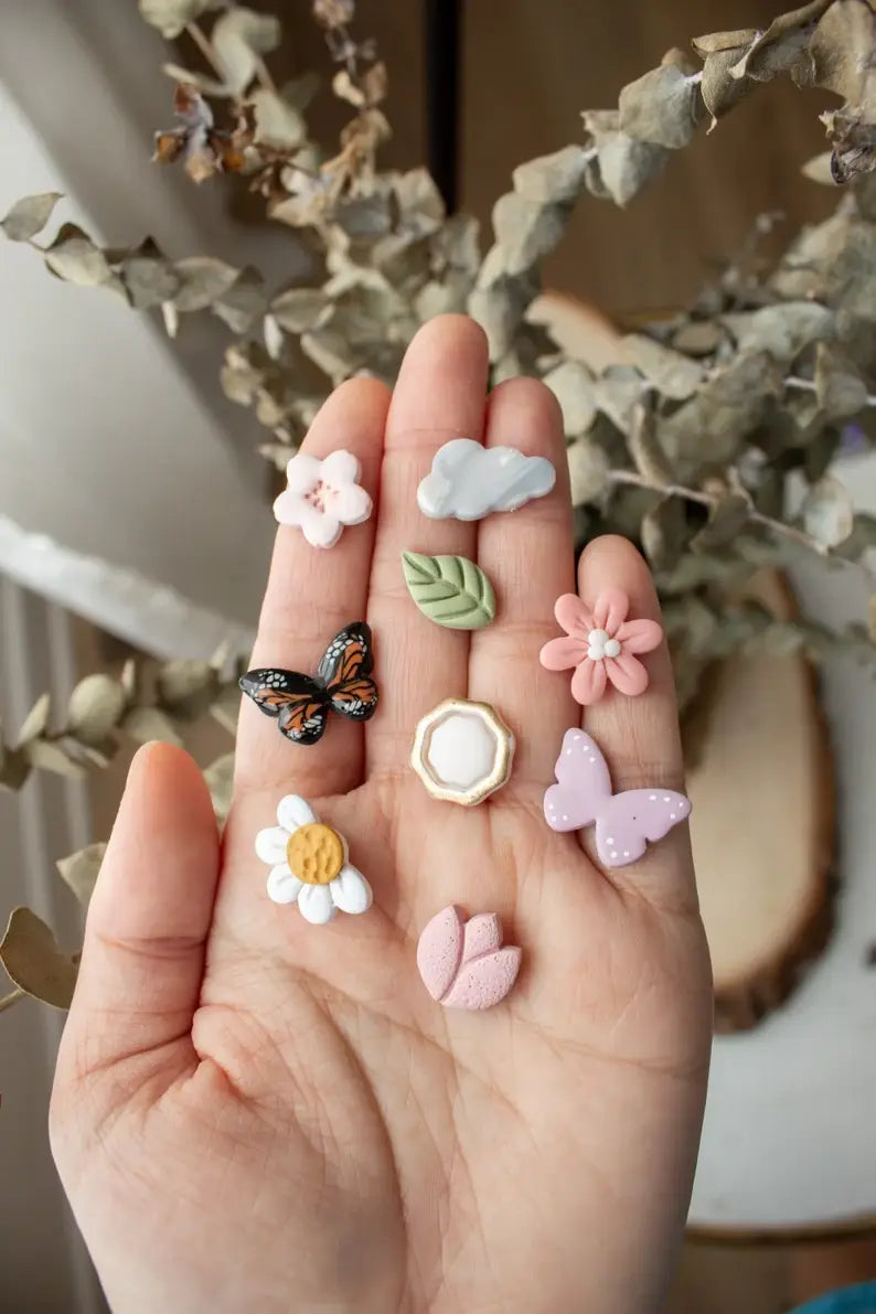 Spring Floral Studs: Half Daisy