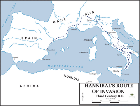 Hannibal Route of Invasion