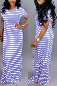 Casual Striped Maxi Dress