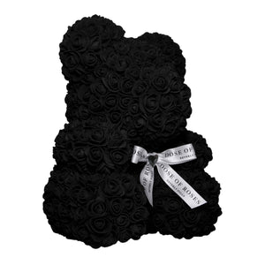 black rose teddy bear